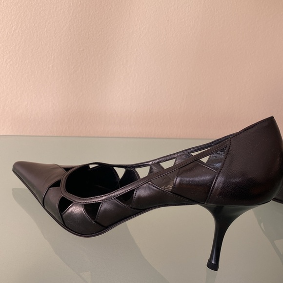 NEW Michel Perry leather SHOES/pumps,heels 8-8.5 US/ 38.5 ITALY - Picture 10 of 13